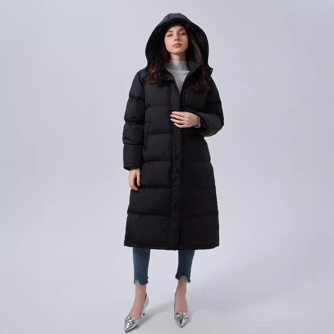 Quilted Plaid Hooded Coat For Women