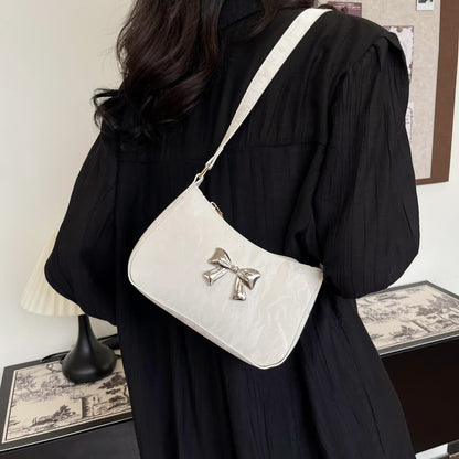 Bow PU Leather Shoulder Bag